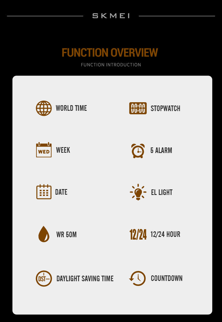 Montre Skmei Originale – Design élégant et heure mondiale pour les passionnés de précision ⌚💎