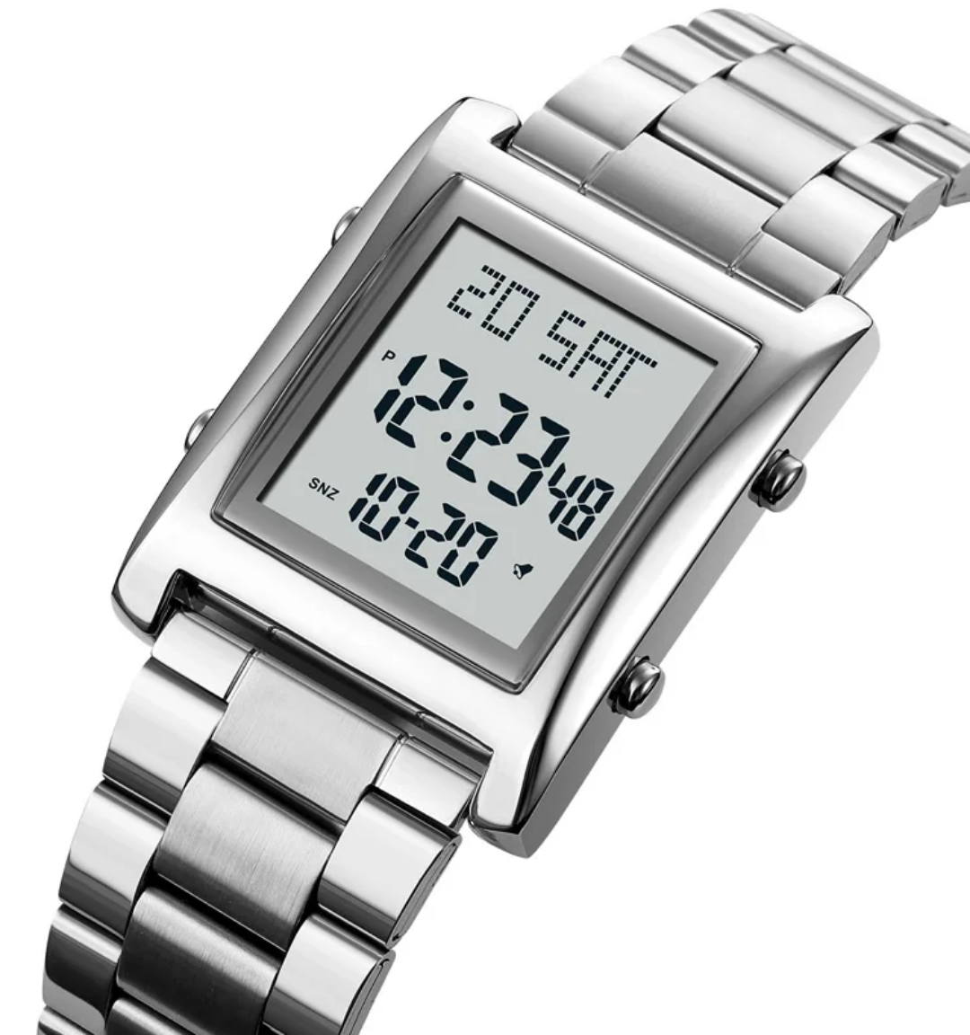 ⌚✨ Montre numérique Skmei 1218 originale – Design carré élégant et bracelet métallique luxueux