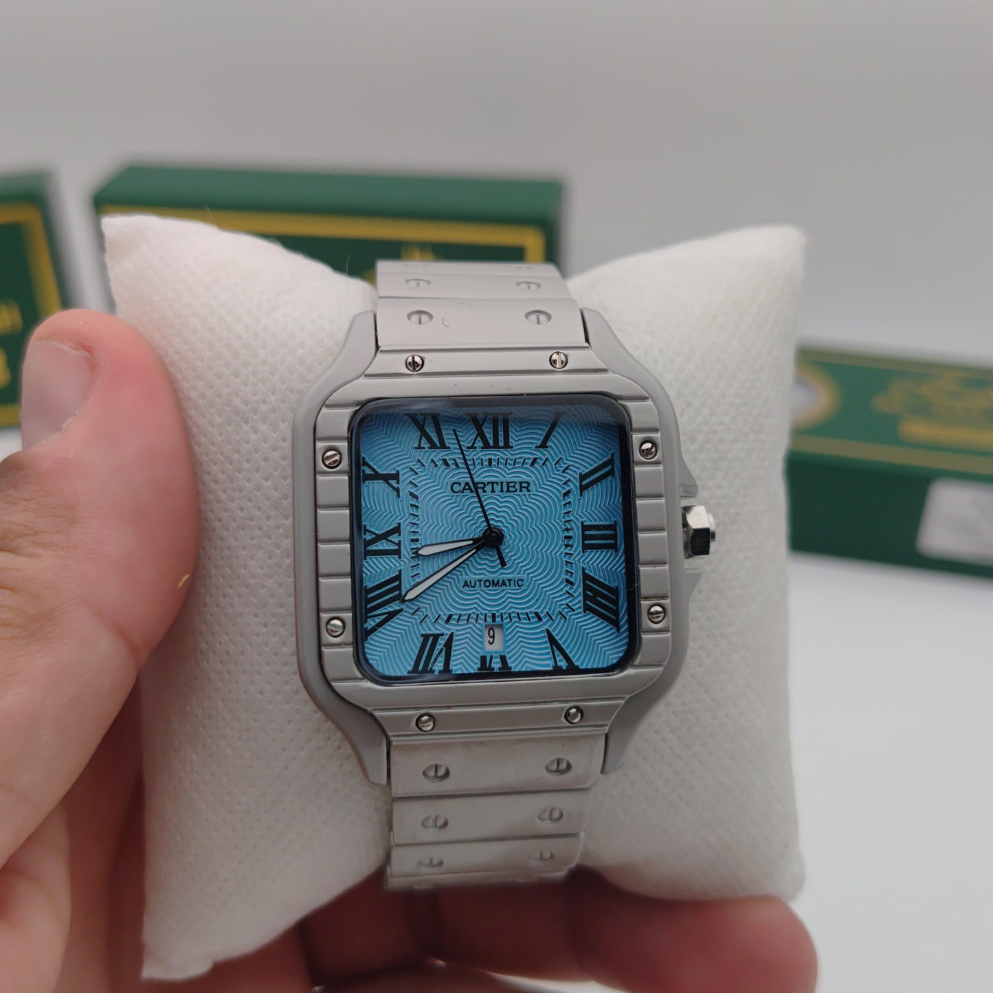 ⌚ ساعة رجالية بتصميم كلاسيكي وأنيق – شكل مربع – متوفرة بثلاثة ألوان