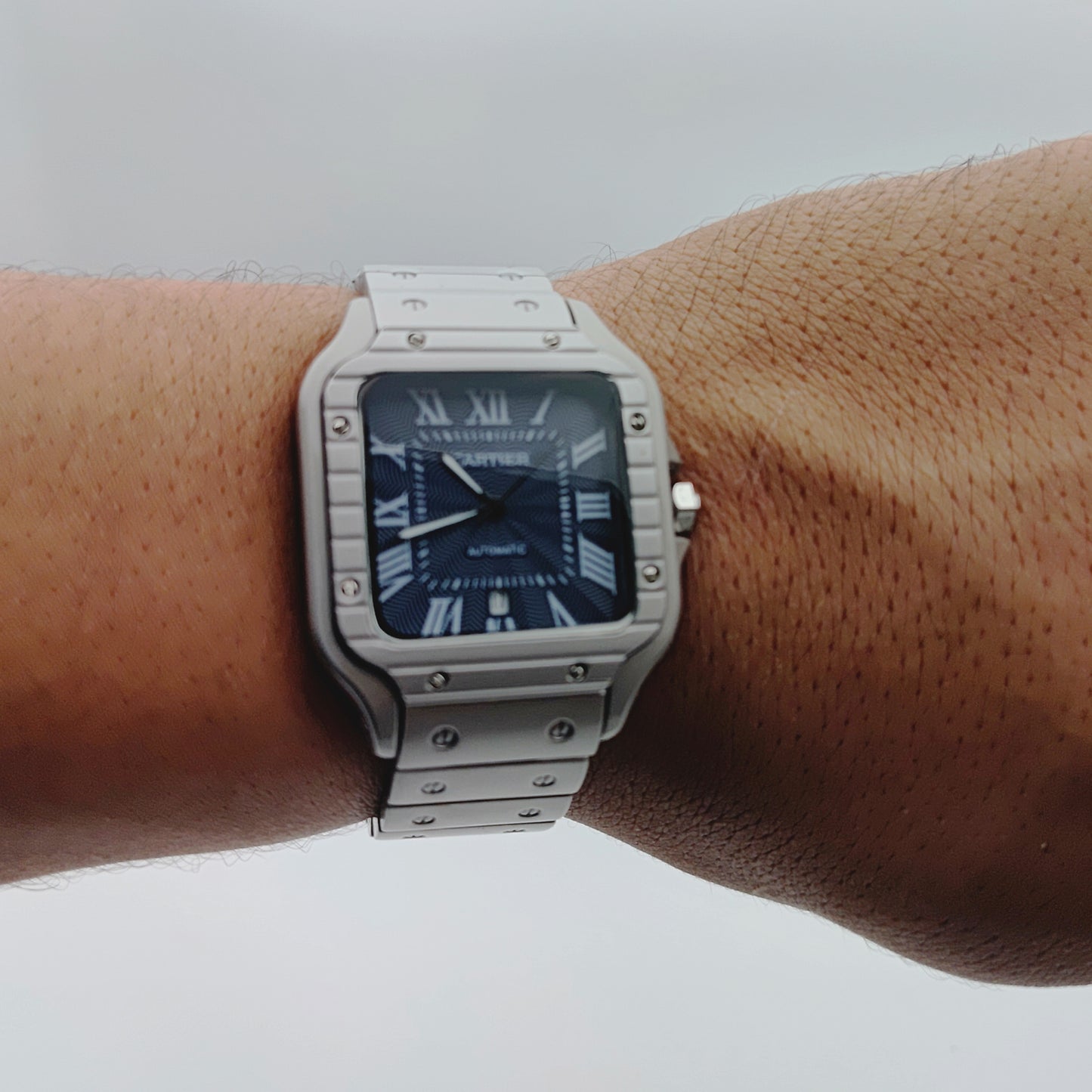 ⌚ ساعة رجالية بتصميم كلاسيكي وأنيق – شكل مربع – متوفرة بثلاثة ألوان