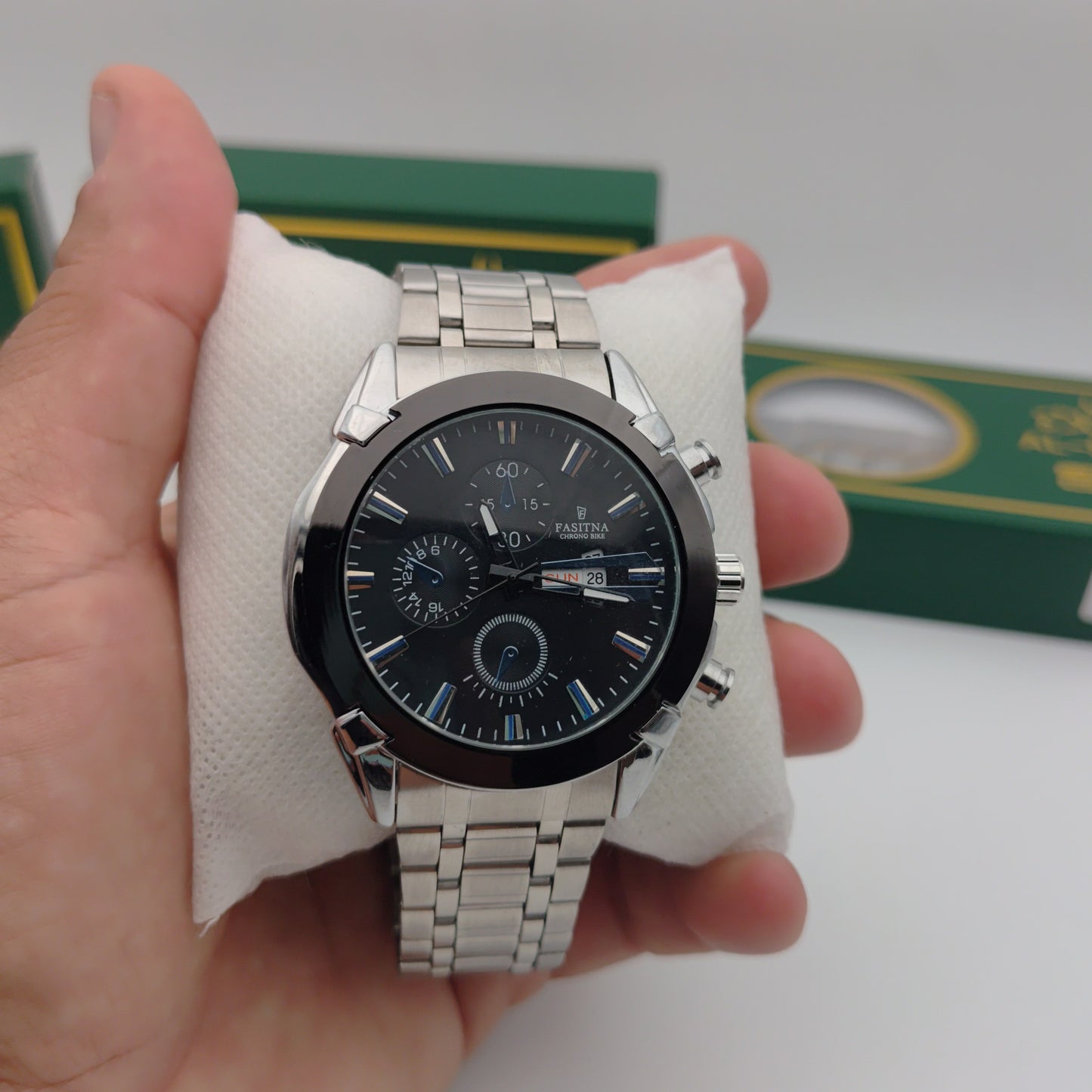 🕒 ساعة رجالية FASITNA™️ كرونوغراف فاخرة – أناقة لا مثيل لها بسعر 2,350 د.ج
