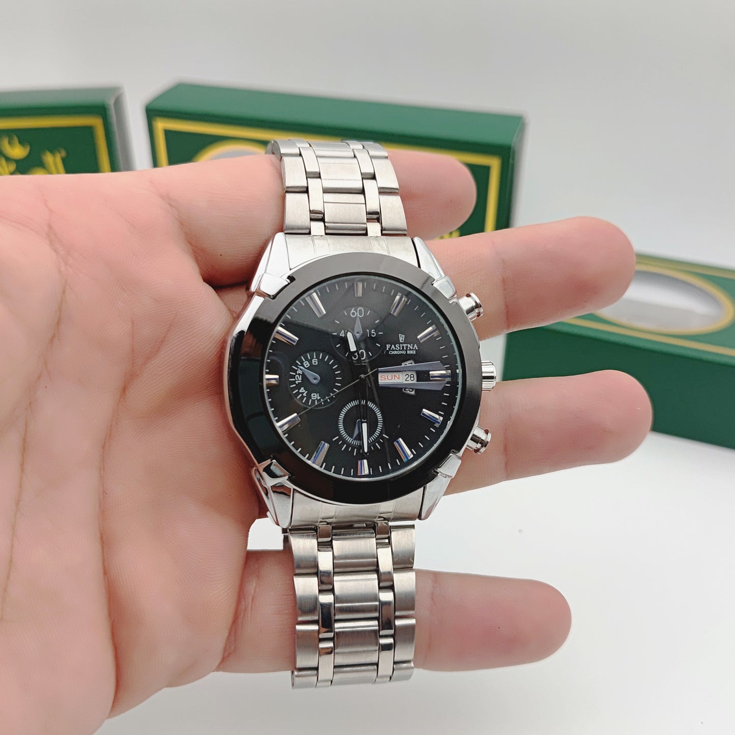 🕒 ساعة رجالية FASITNA™️ كرونوغراف فاخرة – أناقة لا مثيل لها بسعر 2,350 د.ج